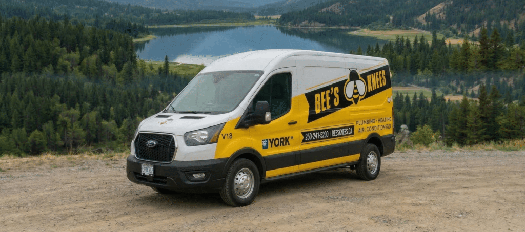 bees knees plumbing and heating van in okanagan